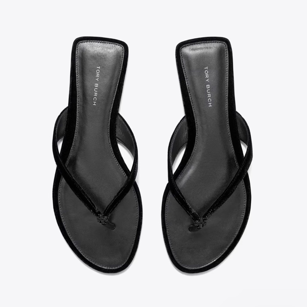 Tory Burch Black Classic Pavé Flip Flop